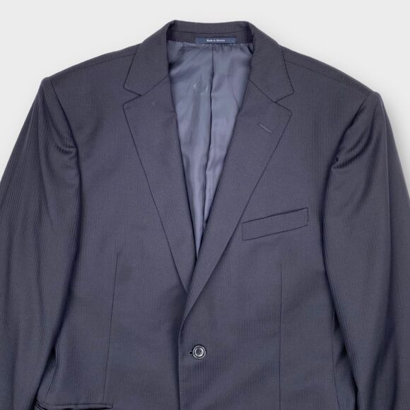$1107 Z Zegna Blazer Mens 42R Drop 8 Slim Fit Wool 3 Button Jacket Micro Striped - Picture 6 of 15